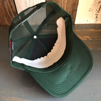 Hermosa Beach LIFEGUARD TOWER 5 Panel Mid Profile Mesh Back Trucker Hat - Dark Green