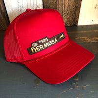 Hermosa Beach HERMOSA AVE 5 Panel Mid Profile Mesh Back Trucker Hat - Red