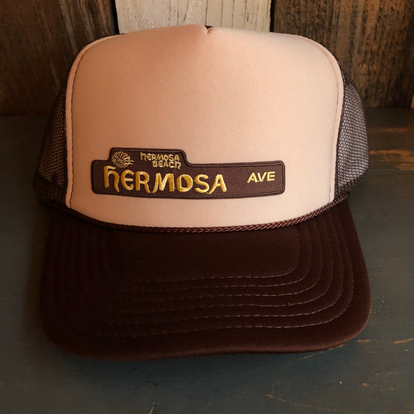 Hermosa Beach HERMOSA AVE Trucker Hat - Brown/Khaki
