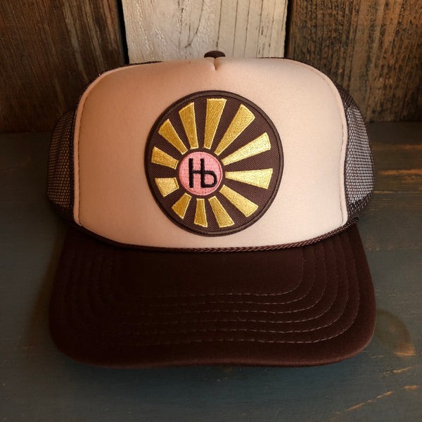 Hermosa Beach SUNBEAMS Trucker Hat - Brown/Khaki