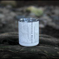 Hermosa Beach CA Map Insulated Cup in Matte White