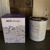 Hermosa Beach CA Map Insulated Cup in Matte White