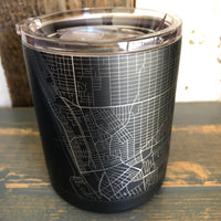 Hermosa Beach Map 10 oz Insulated Cup in Matte Black