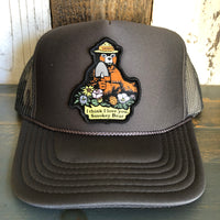 I THINK I LOVE YOU, SMOKEY BEAR Trucker Hat - Charcoal Grey (Curved Brim)