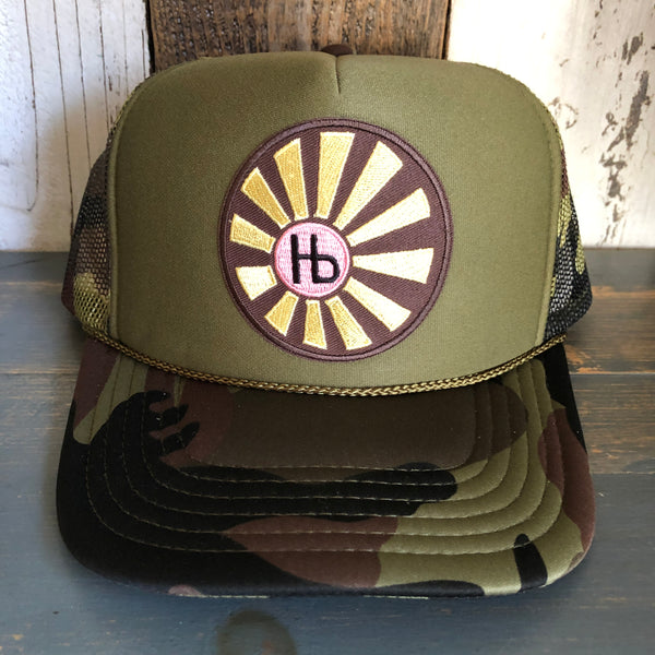 Hermosa Beach SUNBEAMS Trucker Hat - Camouflage/Olive