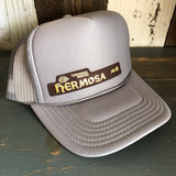 Hermosa Beach HERMOSA AVE High Crown Trucker Hat - Grey (Curved Brim)