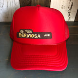 Hermosa Beach HERMOSA AVE High Crown Trucker Hat - Red