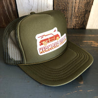 Hermosa Beach WOODIE High Crown Trucker Hat - Olive
