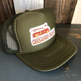 Hermosa Beach WOODIE High Crown Trucker Hat - Olive