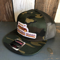 Hermosa Beach WOODIE Camouflage 6 Panel Mid Profile Mesh Back Snapback Trucker Hat - Dark Green/Brown/Dark Olive Green