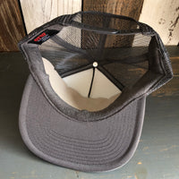 Hermosa Beach WELCOME SIGN Trucker Hat - Charcoal Grey (Flat Brim)