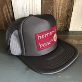 Hermosa Beach WELCOME SIGN Trucker Hat - Charcoal Grey (Flat Brim)