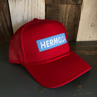Hermosa Beach BLUE SUPREME HERMOSA 5 Panel Mid Profile Mesh Back Trucker Hat - Red