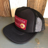 Hermosa Beach WELCOME SIGN Trucker Hat - Black (Flat Brim)