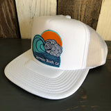 Hermosa Beach TUBULAR Trucker Hat - White (Flat Brim)