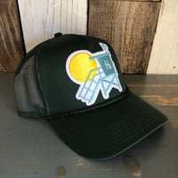 Hermosa Beach LIFEGUARD TOWER 5 Panel Mid Profile Mesh Back Trucker Hat - Dark Green