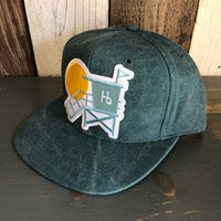 Hermosa Beach LIFEGUARD TOWER 6 Panel Mid Profile Baseball Cap - Dark Green