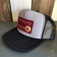 Hermosa Beach WELCOME SIGN Trucker Hat - Black/Grey/Black