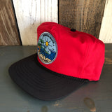 Hermosa Beach SHOREFRONT 5 Panel High Crown Baseball Cap - Black/Red
