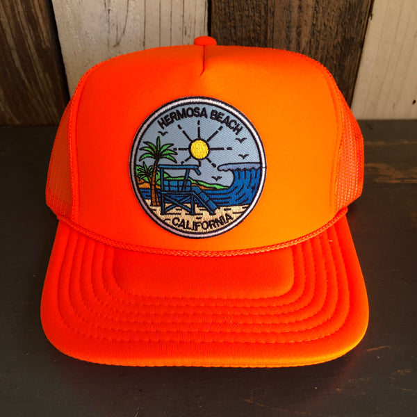 Hermosa Beach SHOREFRONT Foam Trucker Hat - Neon Orange