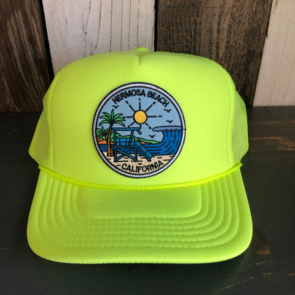 Hermosa Beach SHOREFRONT Trucker Hat - Neon Yellow