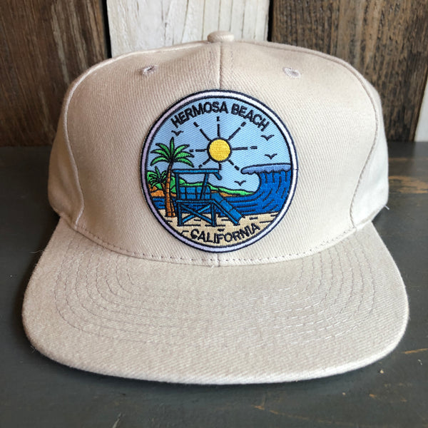 Hermosa Beach SHOREFRONT 6 Panel Mid Profile Baseball Cap  - Brushed Bull Denim