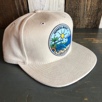 Hermosa Beach SHOREFRONT 6 Panel Mid Profile Baseball Cap  - Brushed Bull Denim
