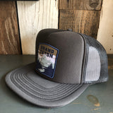 GRAND TETON NATIONAL PARK Trucker Hat - Charcoal Grey (Flat Brim)