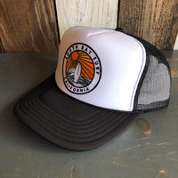SOUTH BAY SURF (Multi Colored Patch) Trucker Hat - Black/White/Black