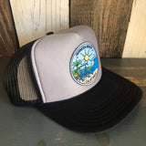 Hermosa Beach SHOREFRONT Trucker Hat - Black/Grey/Black