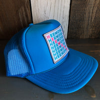 Hermosa Beach OCEAN DRIVE Trucker Hat - Neon Blue