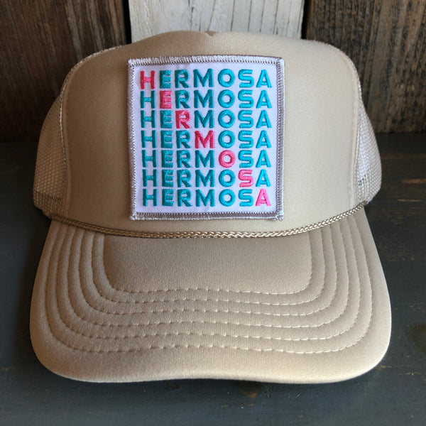 Hermosa Beach OCEAN DRIVE High Crown Trucker Hat (Khaki)