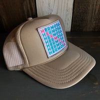 Hermosa Beach OCEAN DRIVE High Crown Trucker Hat (Khaki)