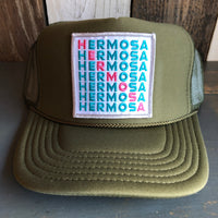Hermosa Beach OCEAN DRIVE High Crown Trucker Hat - Olive