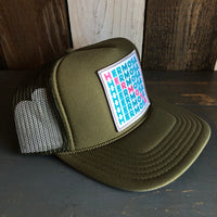 Hermosa Beach OCEAN DRIVE High Crown Trucker Hat - Olive