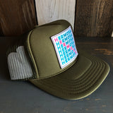 Hermosa Beach OCEAN DRIVE High Crown Trucker Hat - Olive