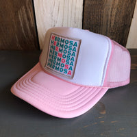 Hermosa Beach OCEAN DRIVE Trucker Hat - White/Pink/White