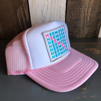 Hermosa Beach OCEAN DRIVE Trucker Hat - White/Pink/White