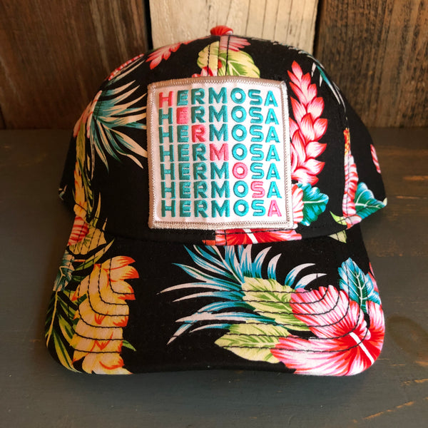 Hermosa Beach OCEAN DRIVE Hawaiian Pattern 6 Panel Low Profile Baseball Cap - A ‘o ia (Curved Brim)