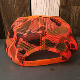 Hermosa Beach CLASSIC LOGO High Crown Trucker Hat - Neon Orange Camo