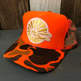 Hermosa Beach CLASSIC LOGO High Crown Trucker Hat - Neon Orange Camo