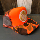 Hermosa Beach CLASSIC LOGO High Crown Trucker Hat - Neon Orange Camo