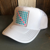 Hermosa Beach OCEAN DRIVE High Crown Trucker Hat - White