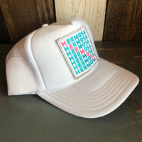 Hermosa Beach OCEAN DRIVE High Crown Trucker Hat - White