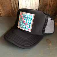 Hermosa Beach OCEAN DRIVE High Crown Trucker Hat - Black (Curved Brim)