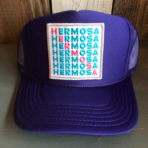 Hermosa Beach OCEAN DRIVE High Crown Trucker Hat - Purple