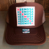 Hermosa Beach OCEAN DRIVE High Crown Trucker Hat - Brown