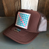Hermosa Beach OCEAN DRIVE High Crown Trucker Hat - Brown