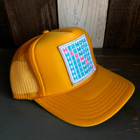 Hermosa Beach OCEAN DRIVE High Crown Trucker Hat - Gold