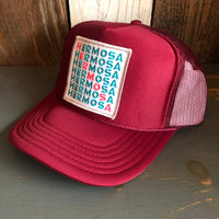 Hermosa Beach OCEAN DRIVE High Crown Trucker Hat - Burgundy Maroon